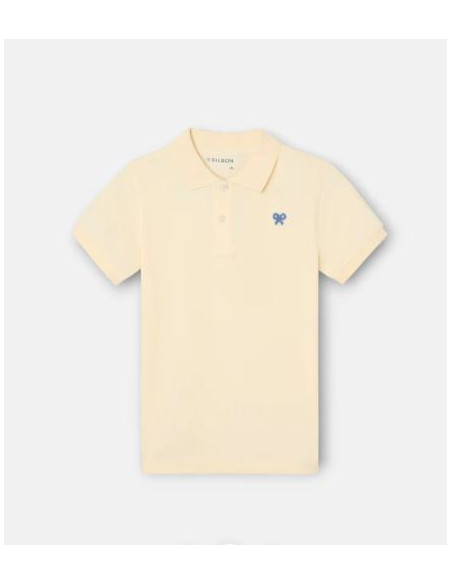 Polo kids liso logo rizo amarillo