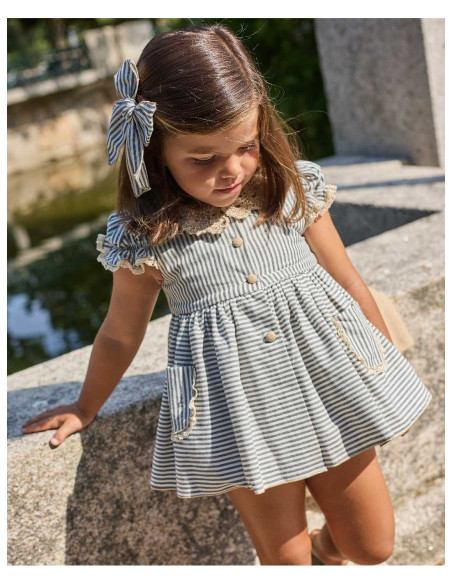 Jesusito Rayas Cuello Bordado Braga Tela La Martinica Coffee