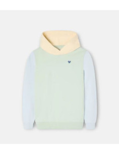 Sudadera kids Silbon capucha raqueta etnica verde