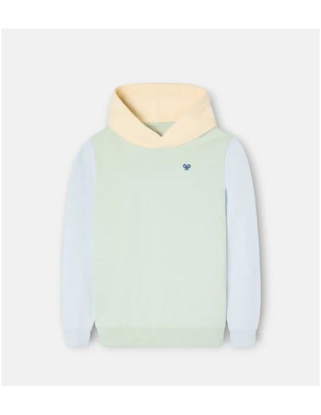 Sudadera kids Silbon capucha raqueta etnica verde