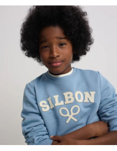 Sudadera kids Silbon raqueta media azul indigo