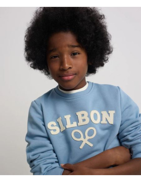 Sudadera kids Silbon raqueta media azul indigo