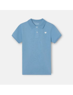 Polo kids Silbon liso logo rizo azul medio