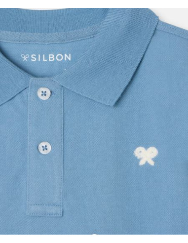 Polo kids Silbon liso logo rizo azul...
